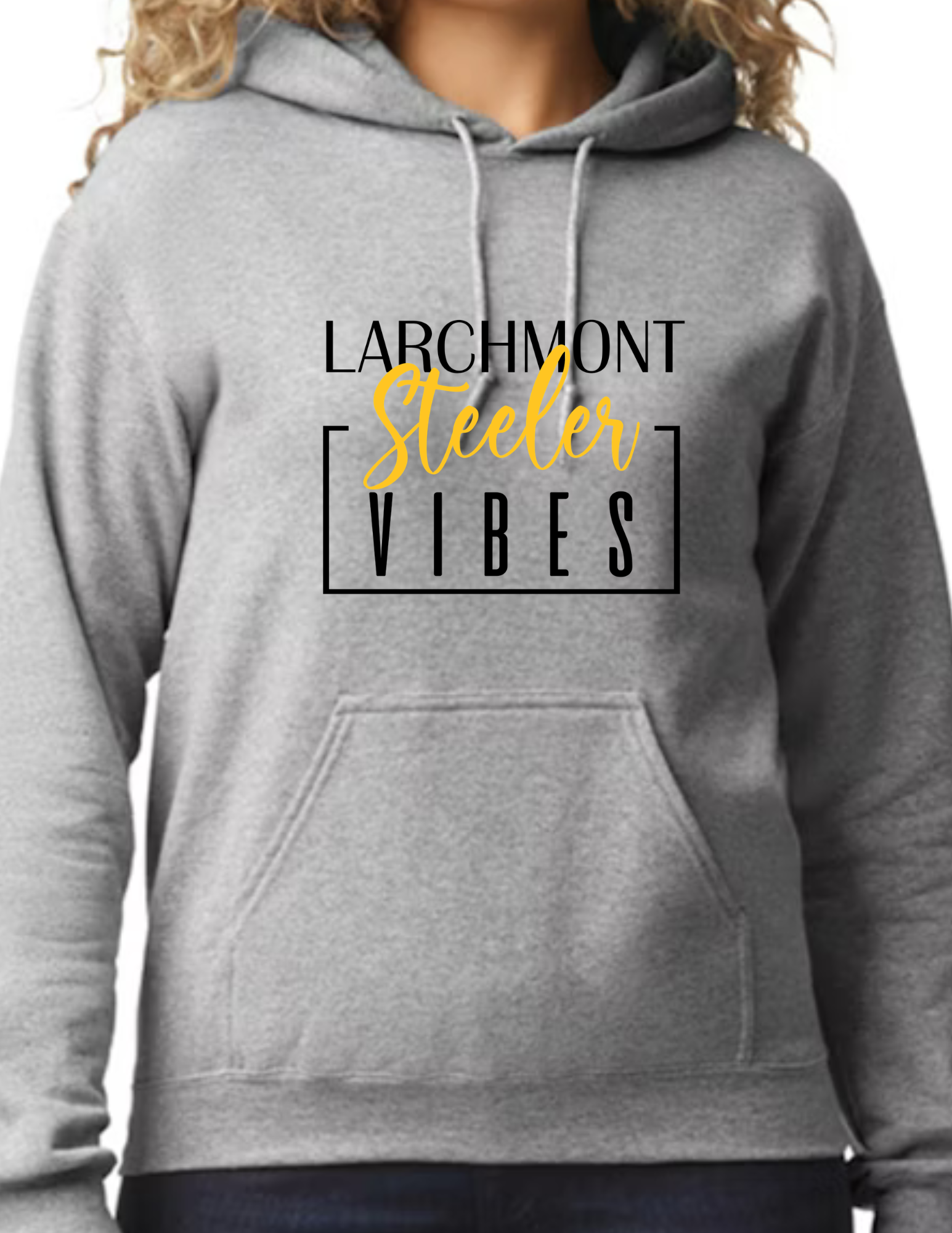 Larchmont Steelers Vibes- Light Grey (CUSTOMIZED NAME ON BACK)