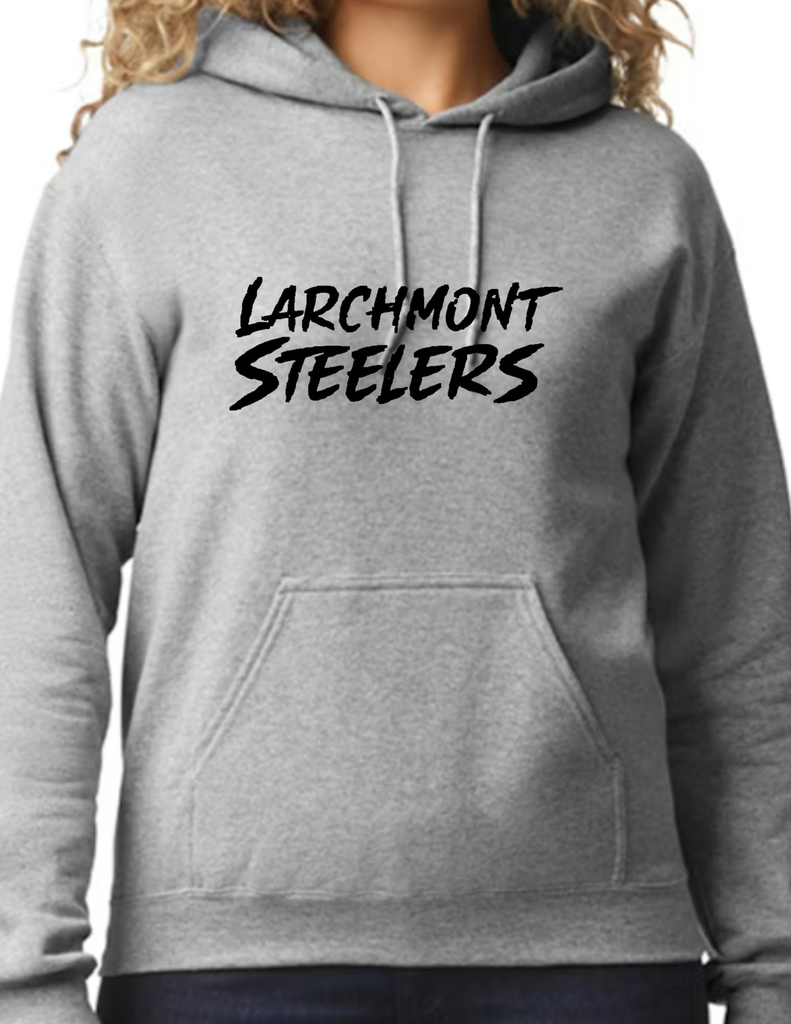 Larchmont Steelers Black Font- Light Grey