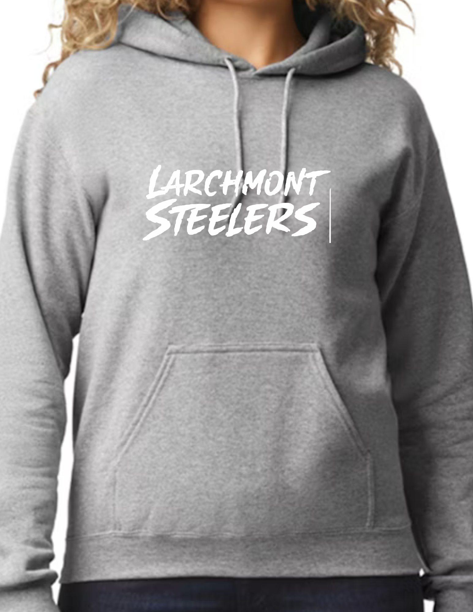 Larchmont Steelers White Font- Light Grey