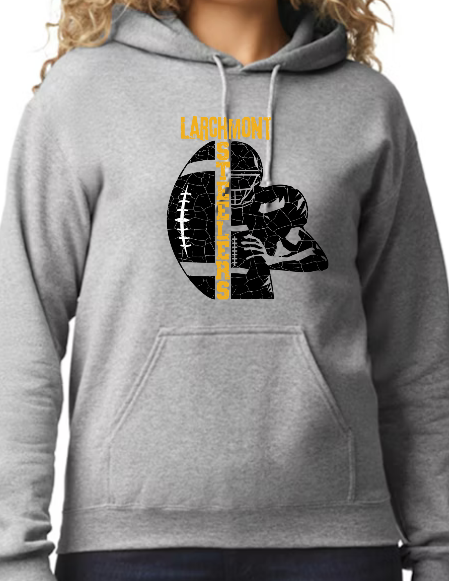 Larchmont Steelers Football & Player Image- Light Grey