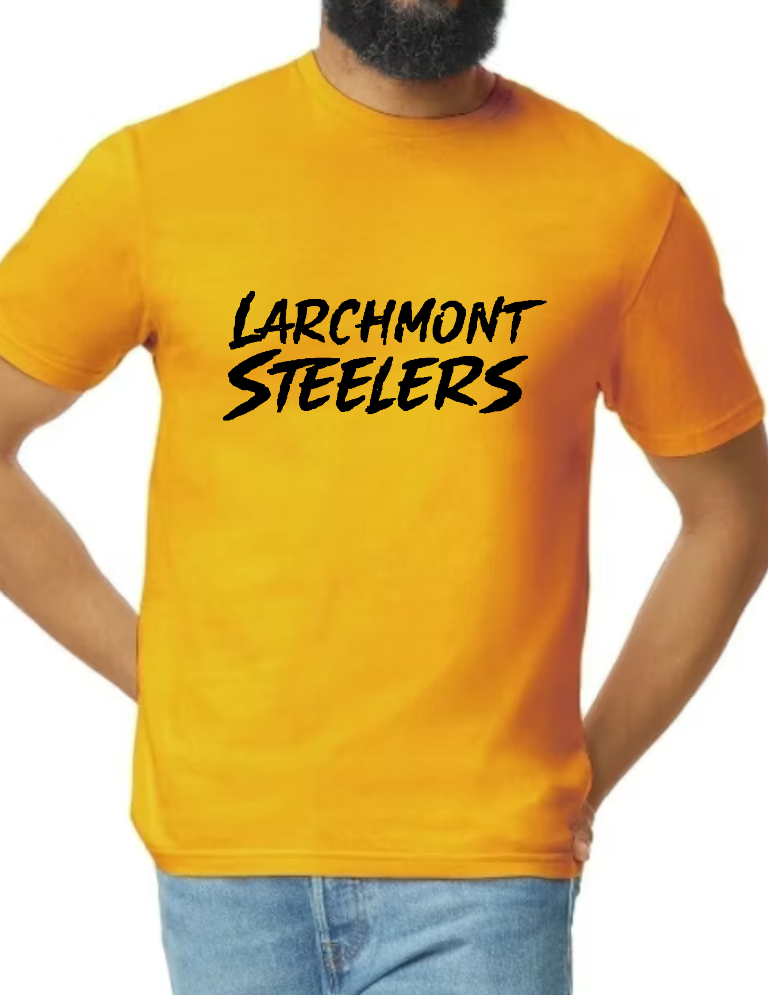 Larchmont Steelers Black Font- Gold
