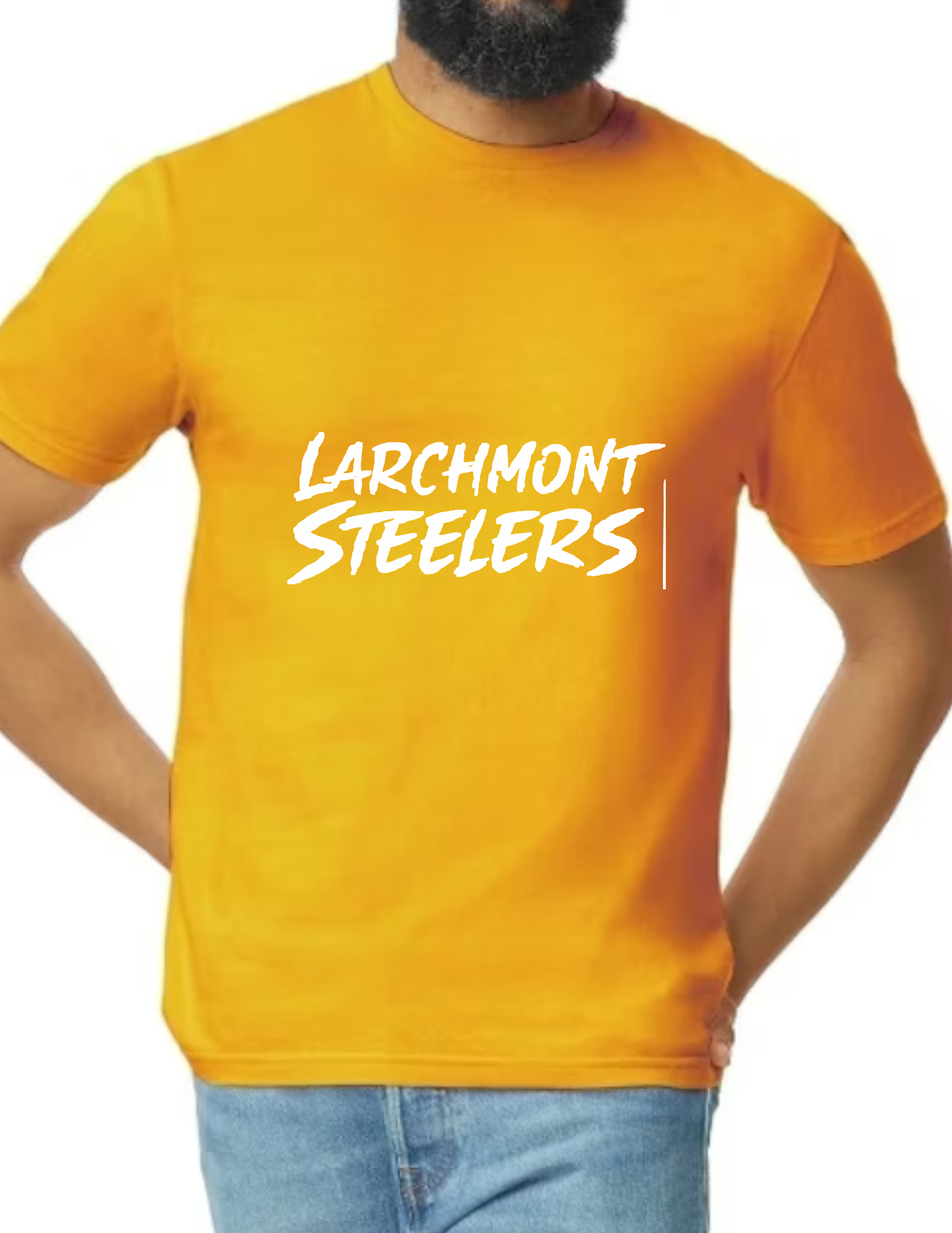 Larchmont Steelers White Font- Gold