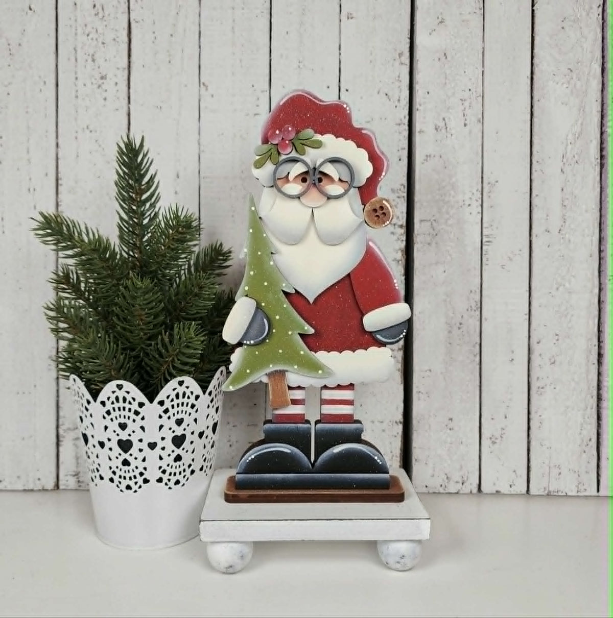Jolly Saint Nick Collection Santa Shelf Sitter- Paint Party Kit