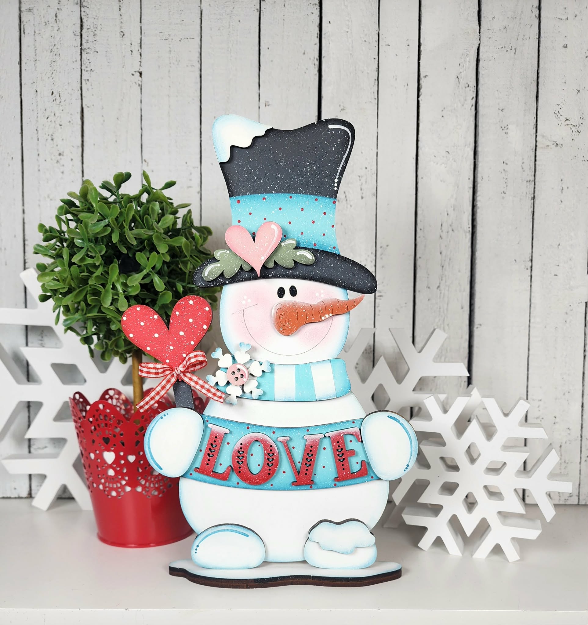 Valentine Snowman Love Shelf Sitter- DIY Blank