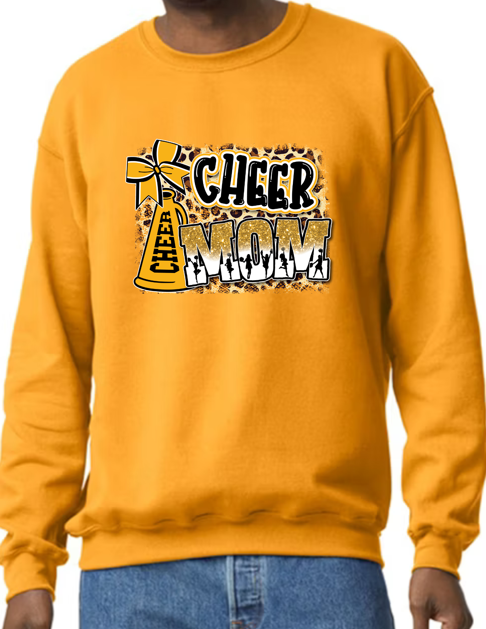 Cheer Mom Cheetah Print- Gold