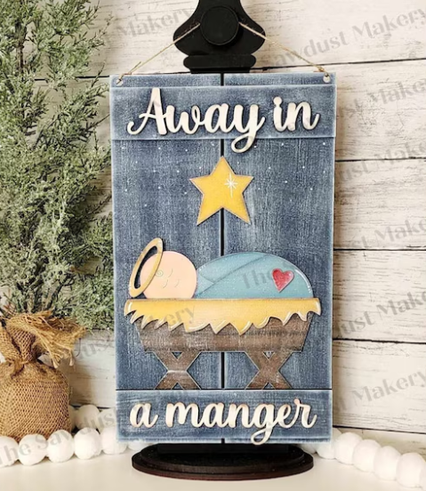 Away in a Manger Pallet Hanger- Paint Party Kit