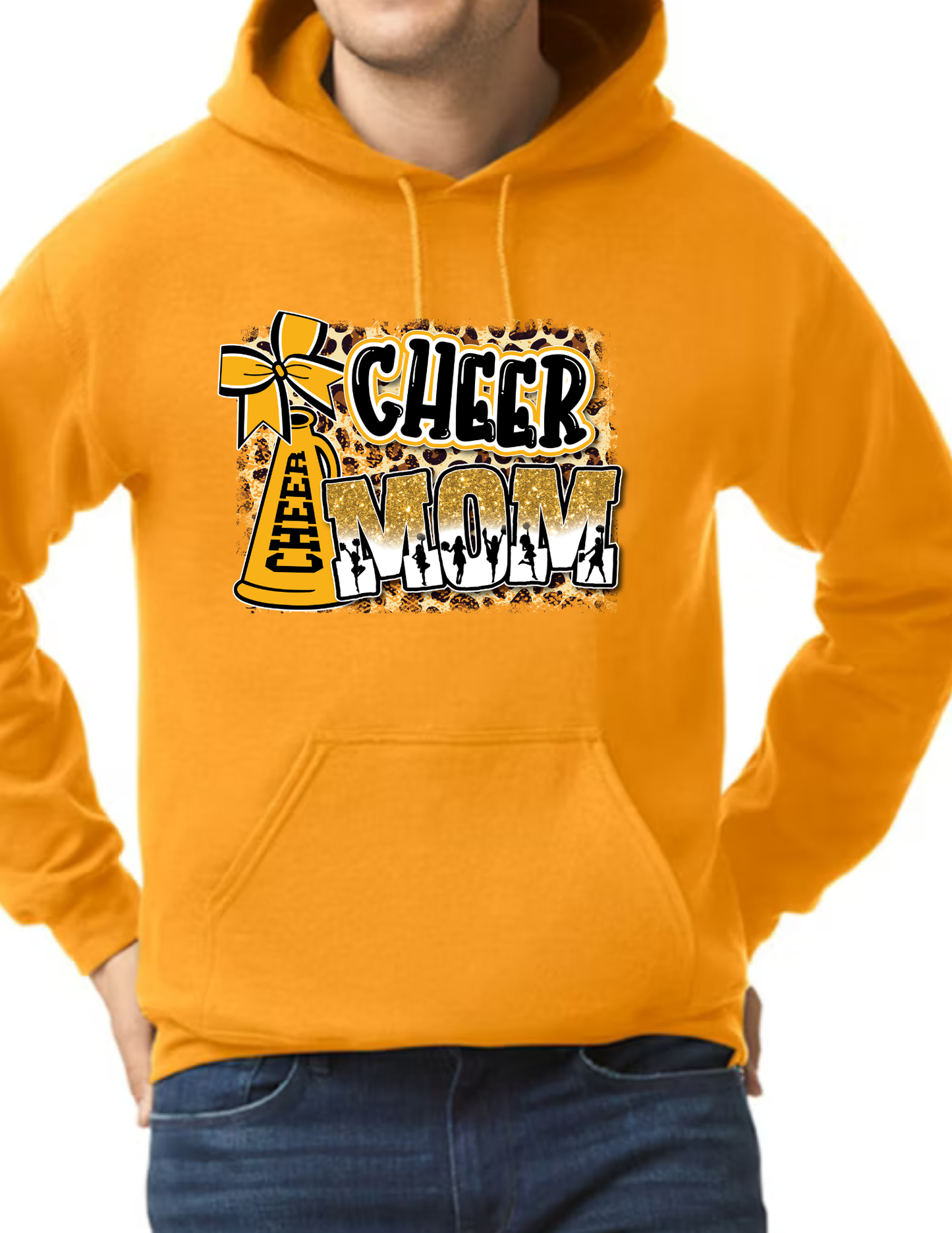 Cheer Mom Cheetah Print- Gold