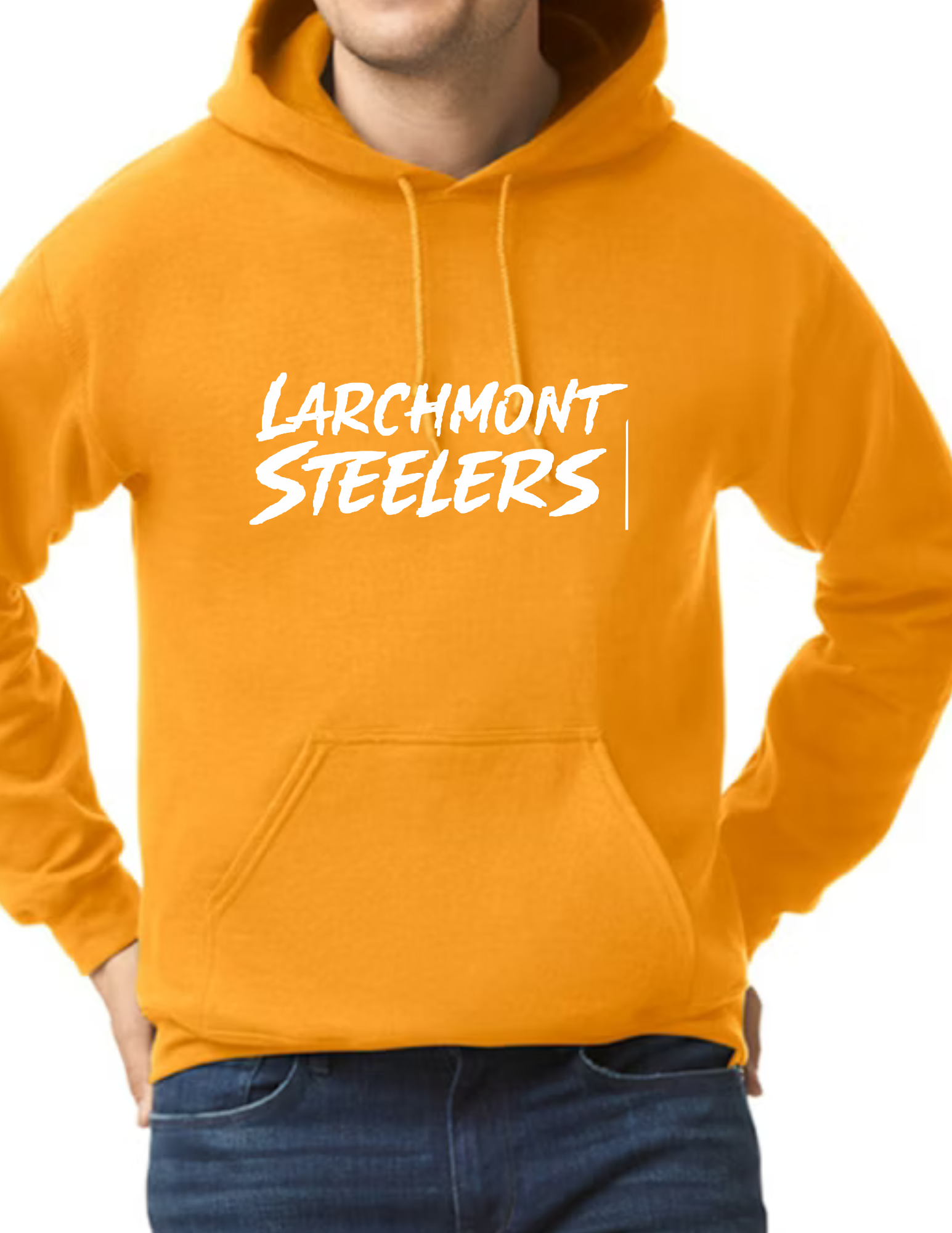 Larchmont Steelers White Font- Gold