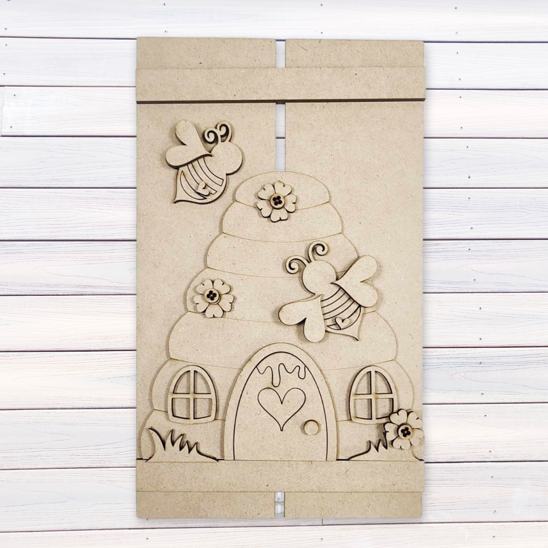 Hello Honey Bee Hive Pallet Hanger - Paint Party Kit