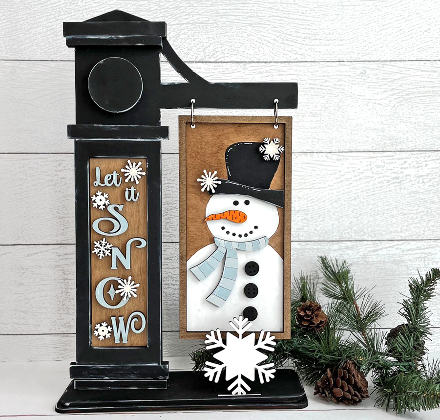 Interchangeable Post Sign & Let it Snow Inserts