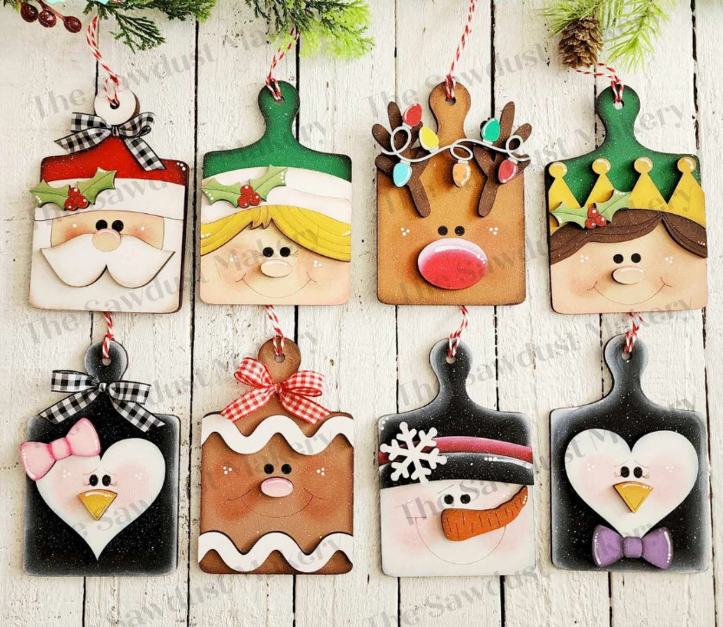 Cutting Board Christmas Ornaments- DIY Blank