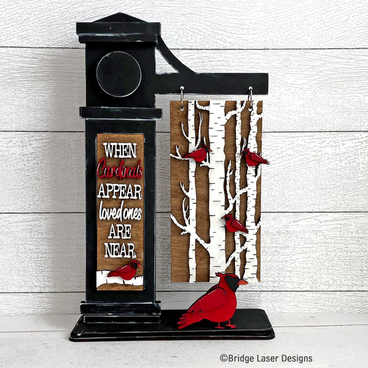 Interchangeable Post Sign & When Cardinals Are Near Inserts- Paint Party Kit