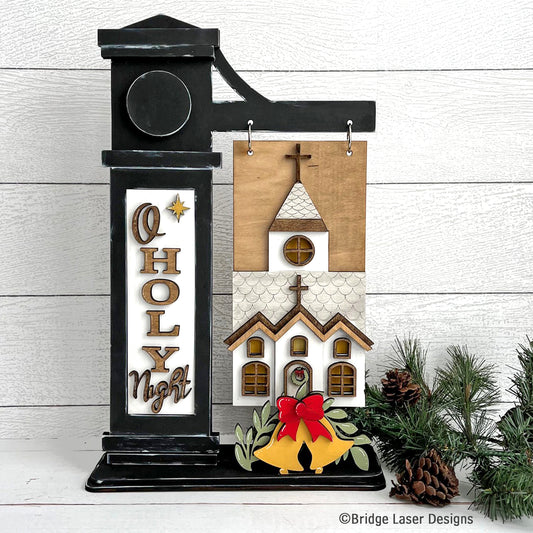 Interchangeable Post Sign & O Holy Night Inserts- Paint Party Kit