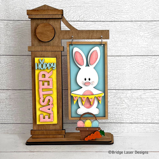 Interchangeable Post Sign & Hoppy Easter Inserts - DIY Blank