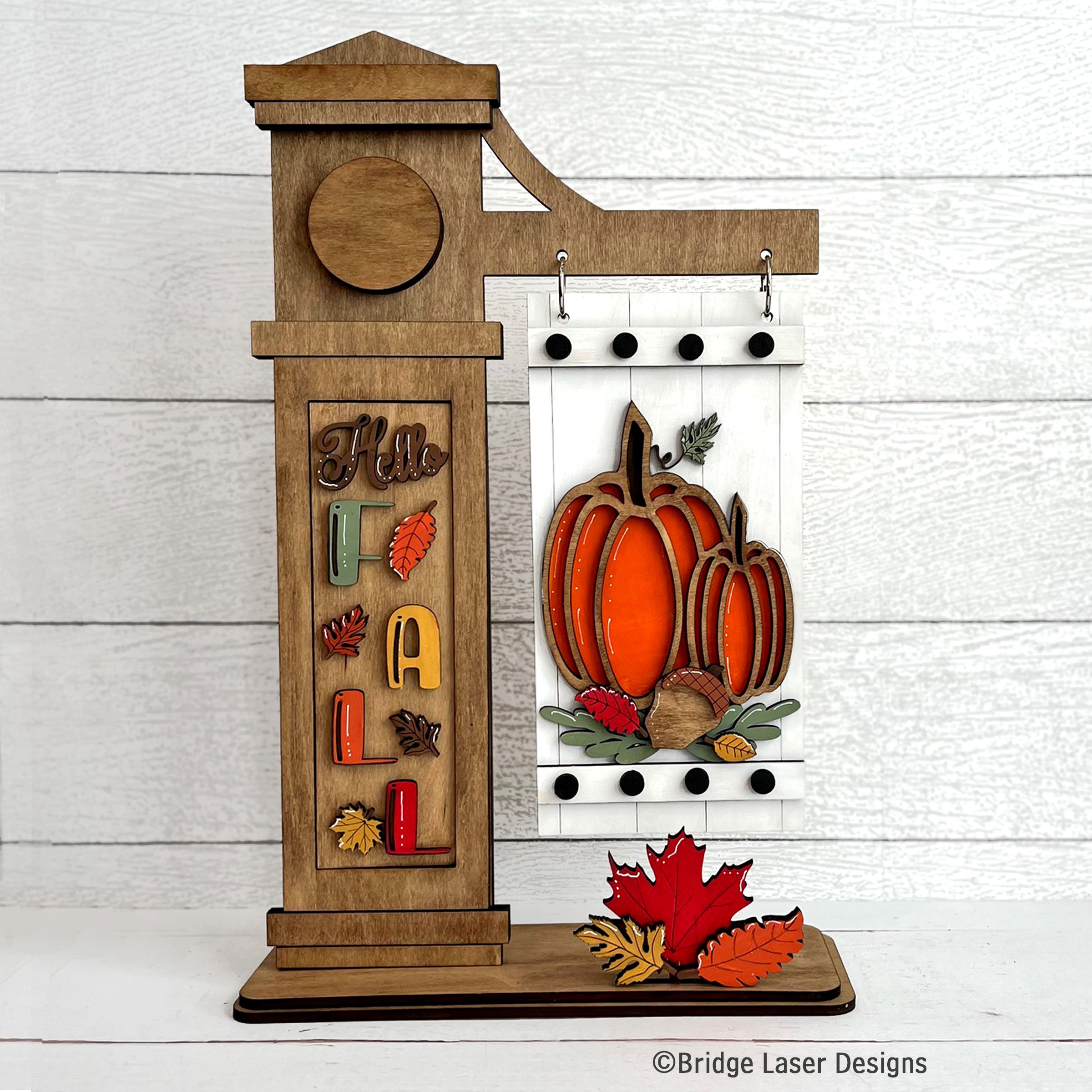 Interchangeable Post Sign & Hello Fall Inserts