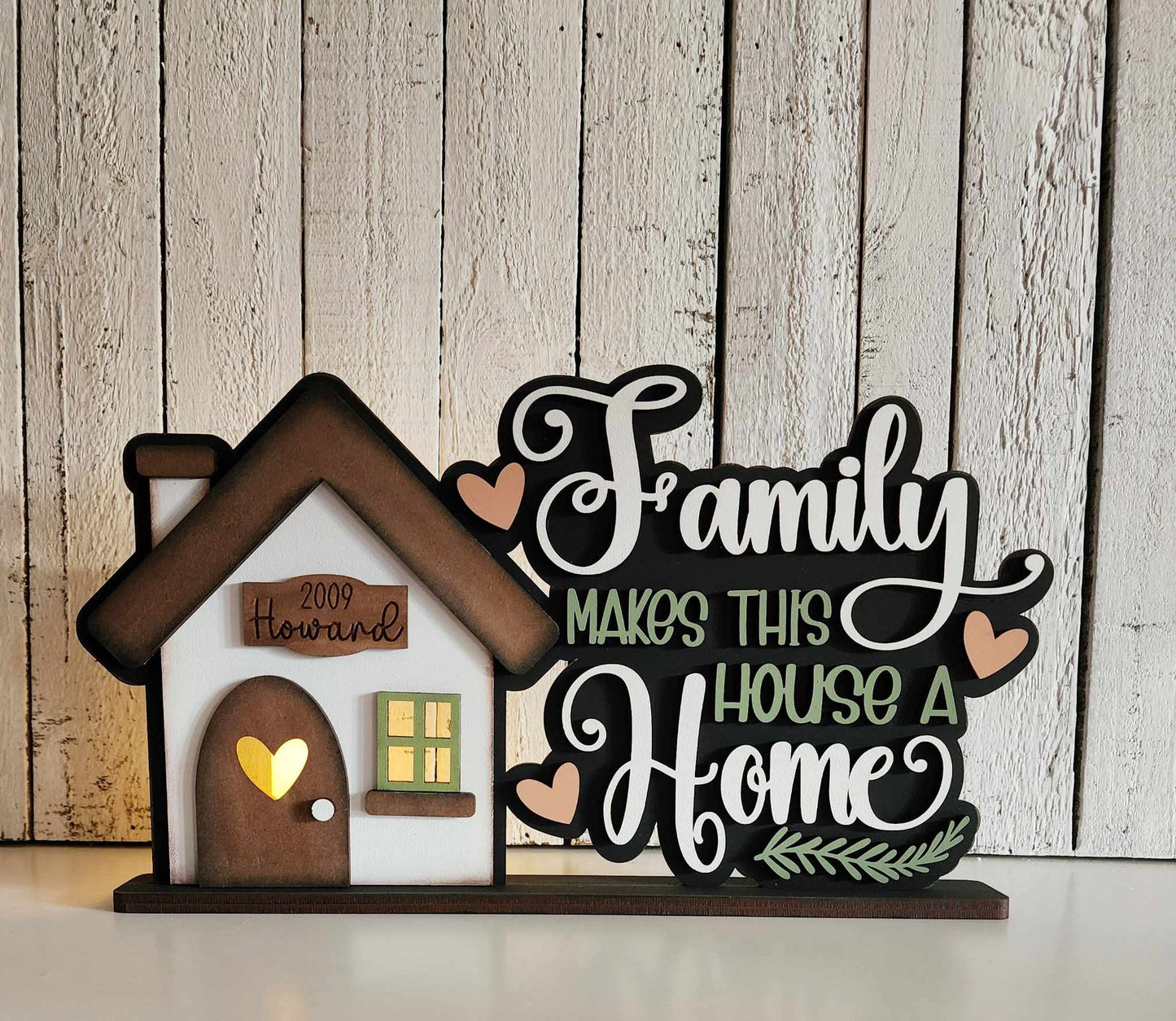 Family HomevTea Light (included) Shelf Sitter- Paint Party