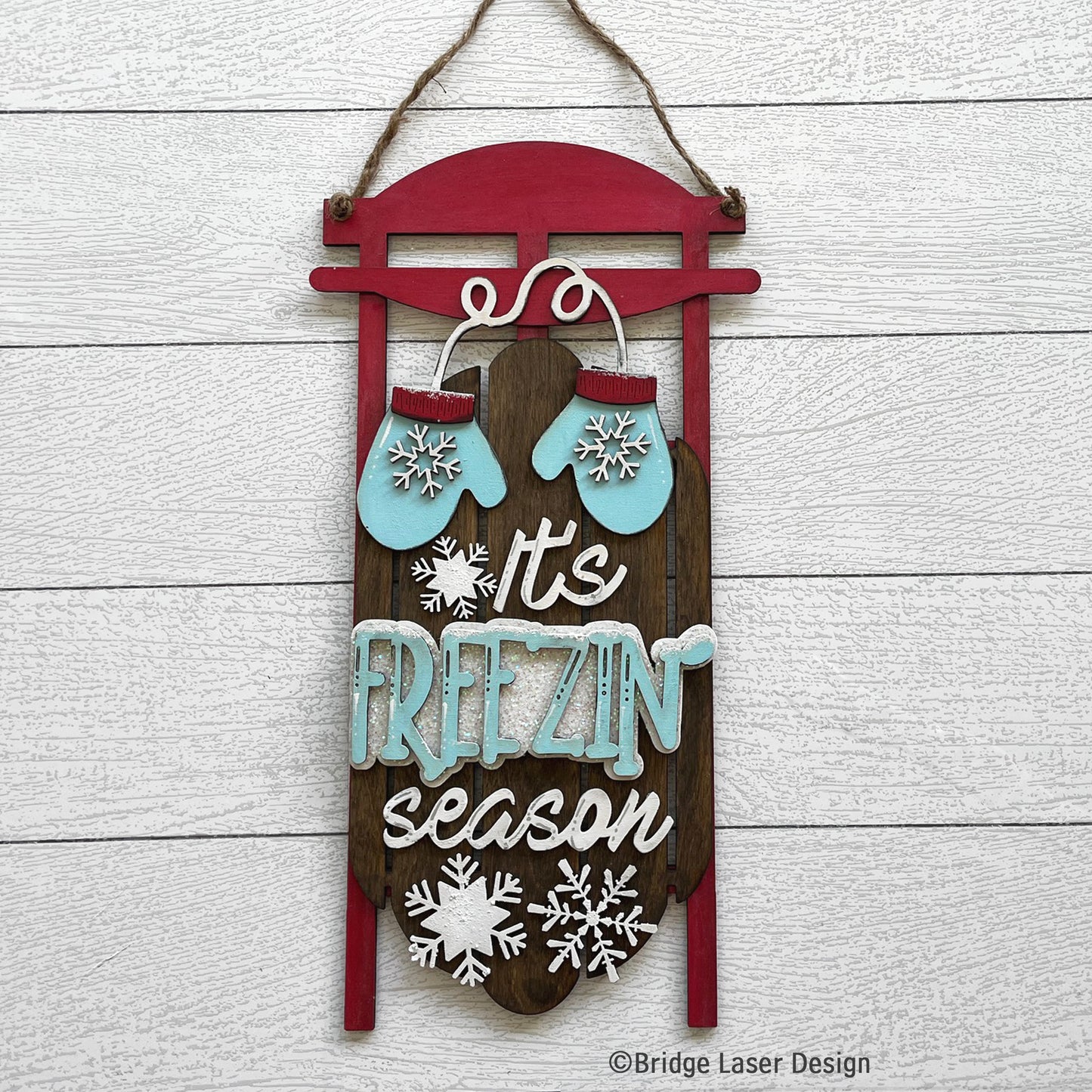 It's Freezin' Season Sled Hanger- Paint Party