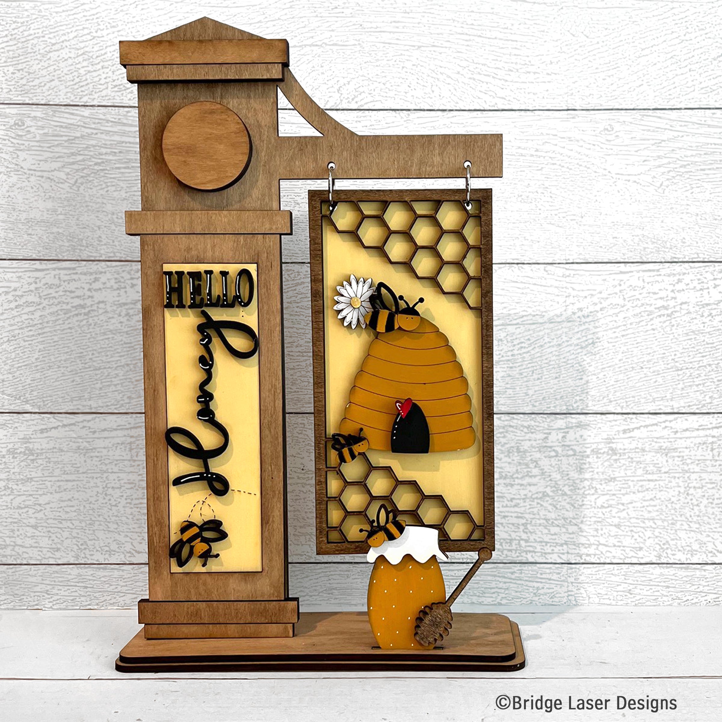 Interchangeable Post Sign & Hello Honey Inserts