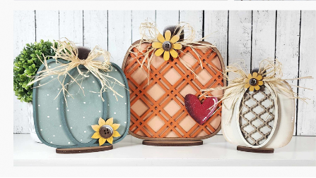 Fall Harvest Pumpkin Trio Shelf Sitter- DIY Blank