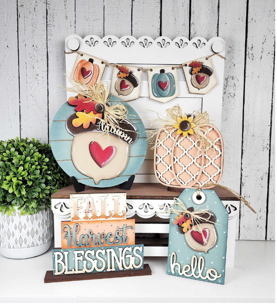 Fall Harvest Tiered Tray Decor Set- DIY Blank