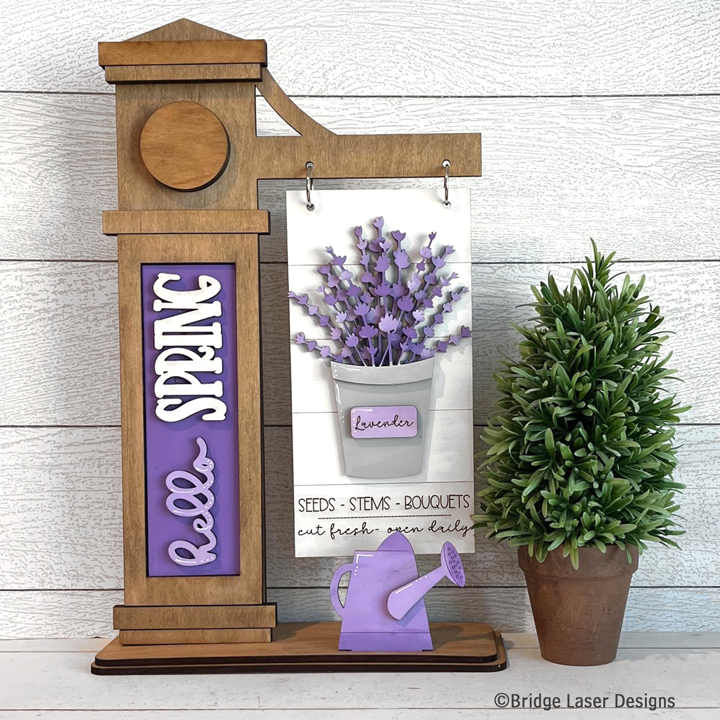 Interchangeable Post Sign & Hello Spring Inserts