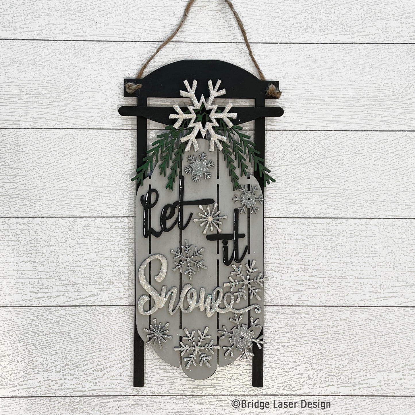 Let It Snow Sled Hanger- Paint Party