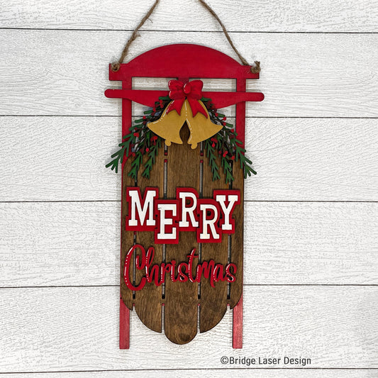 Merry Christmas Sled Hanger- Paint Party