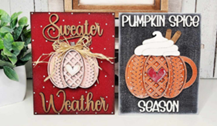 Sweater Weather Sign Trio with Stands OR Frames- Paint Party Kit