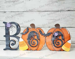 BOO Pumpkin Word Block