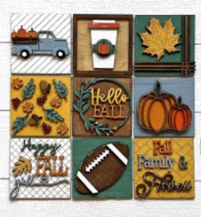 Fall, Family, Football Ya'll Mix & Match Tiles & Quad Frame- DIY Blank