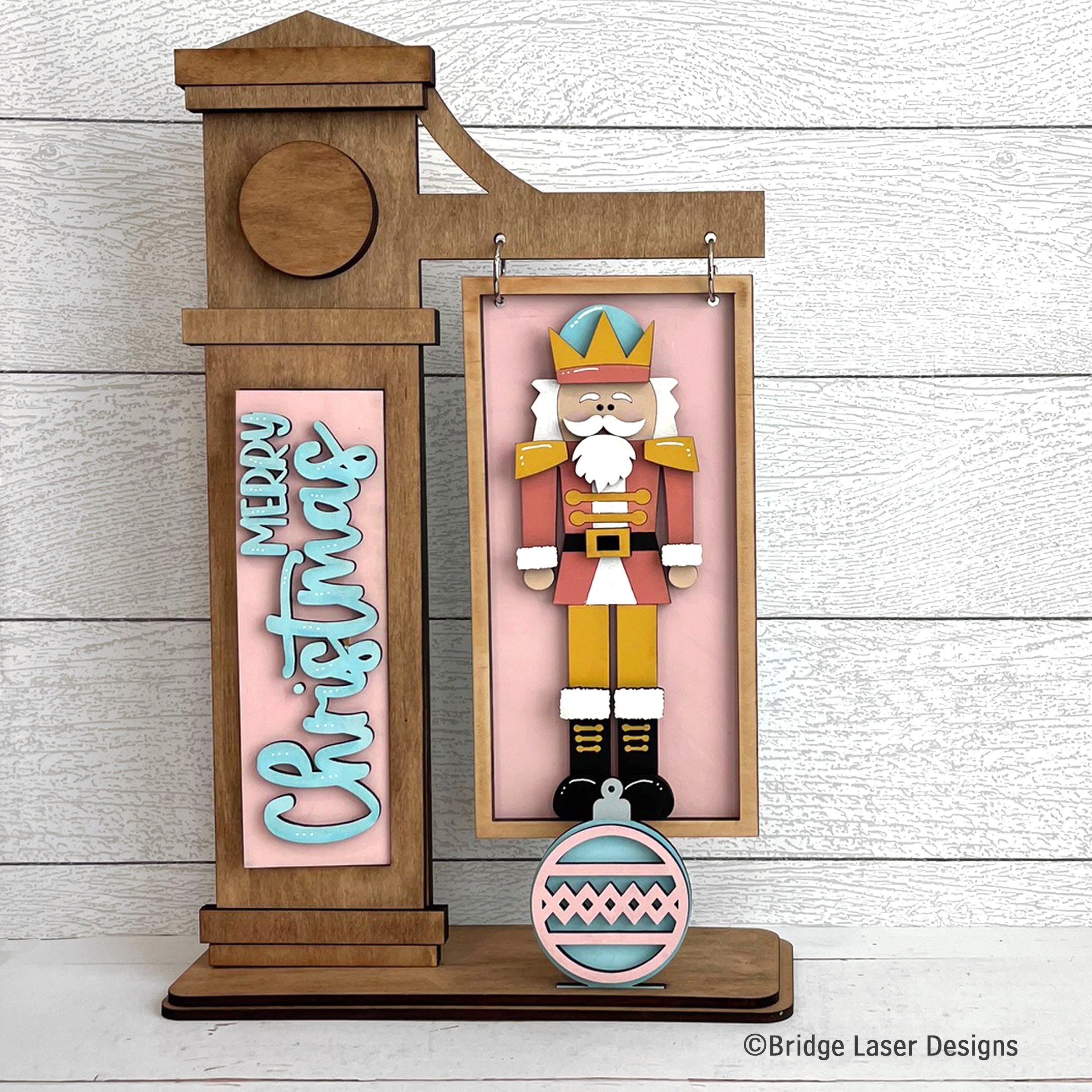 Interchangeable Post Sign & Merry Christmas Nutcracker Inserts