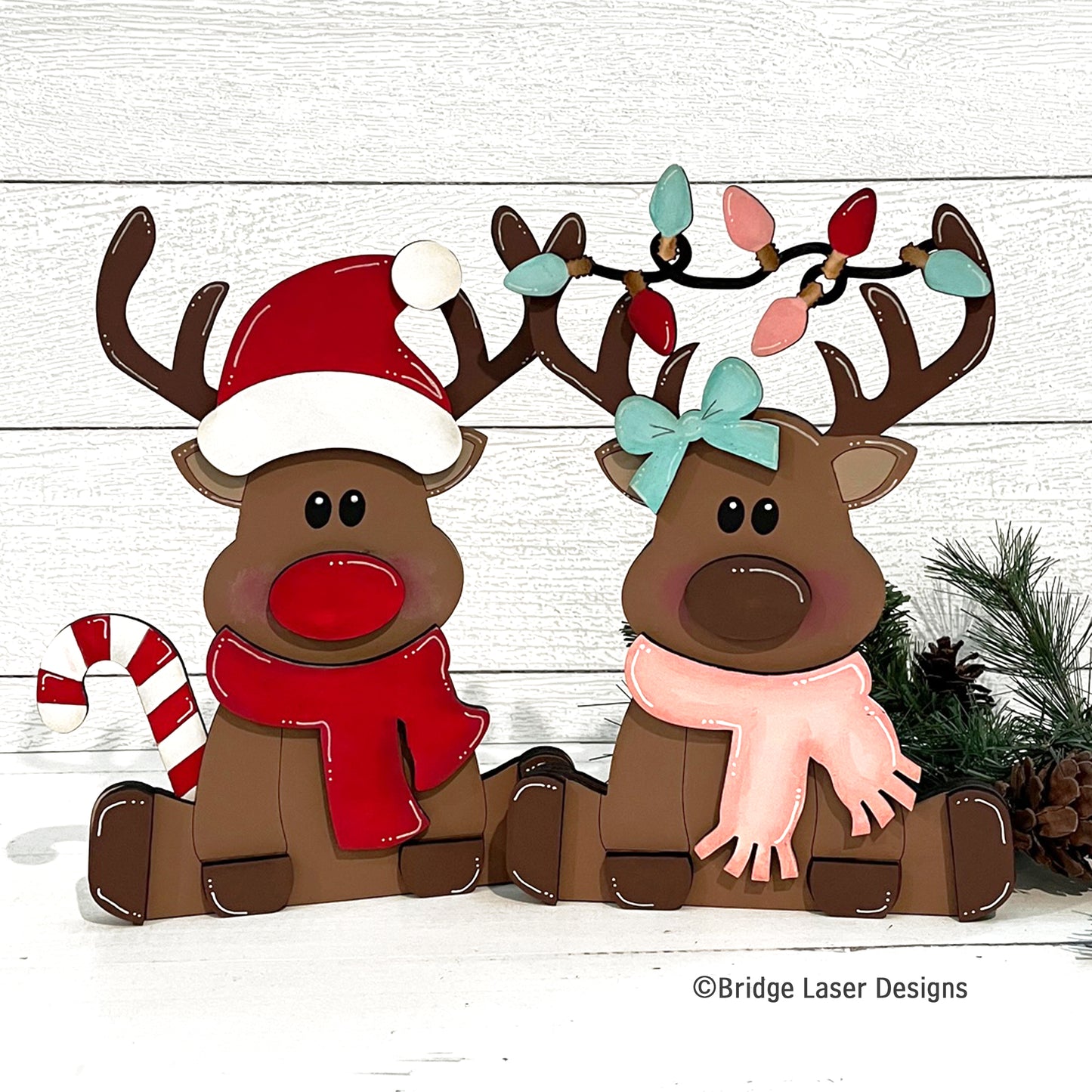 Reindeer Couple Shelf Sitter- Paint Party