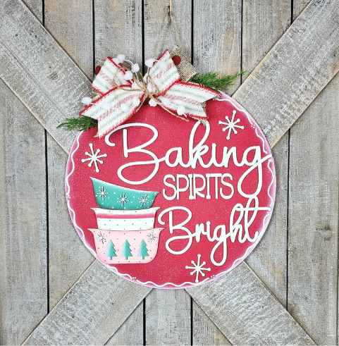 Christmas Baking Round Hanger - DIY Blank