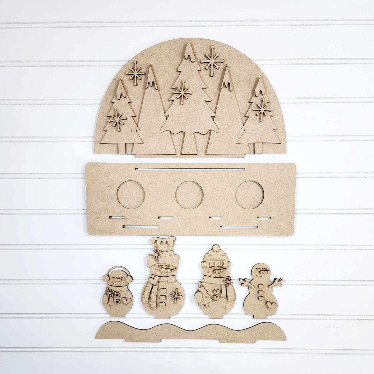 Snowman Flameless Tea Light Shelf Sitter- DIY Blank