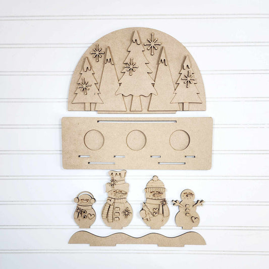 Snowman Flameless Tea Light Shelf Sitter- DIY Blank