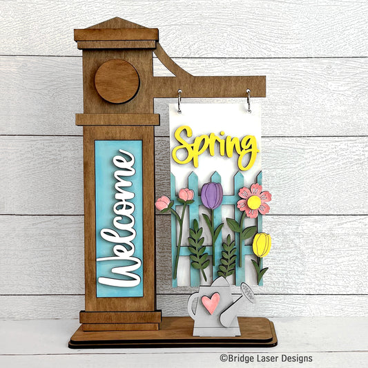 Interchangeable Post Sign & Welcome Spring Inserts - Paint Party Kit