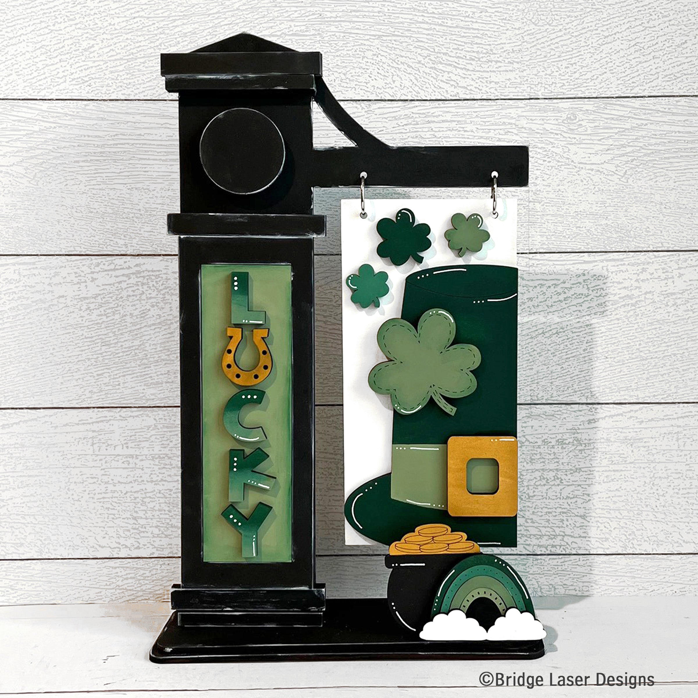 Interchangeable Post Sign & Lucky St Patrick's Day Inserts- DIY Blank