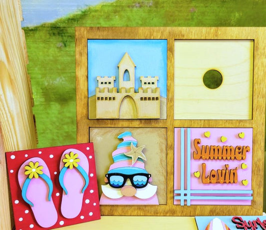 Summer Set 1 Mix & Match Tiles & Quad Frame- Paint Party Kit