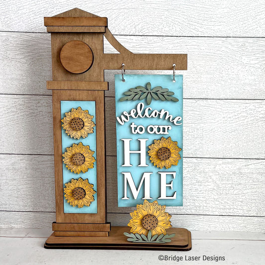 Interchangeable Post Sign & Home Sunflowers Inserts - Paint Party Kit