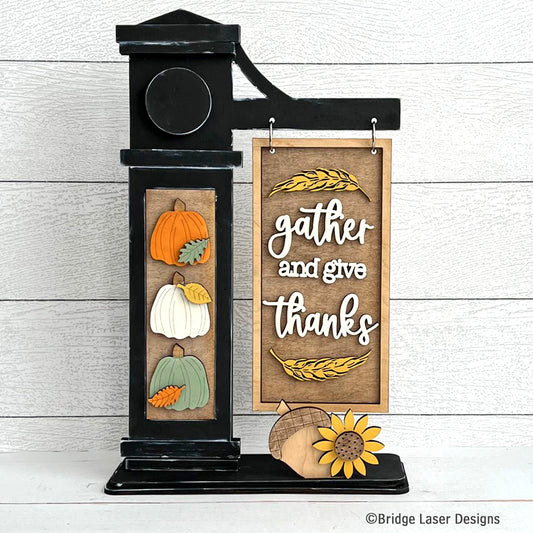 Interchangeable Post Sign & Gather & Give Thanks Inserts - Paint Party Kit