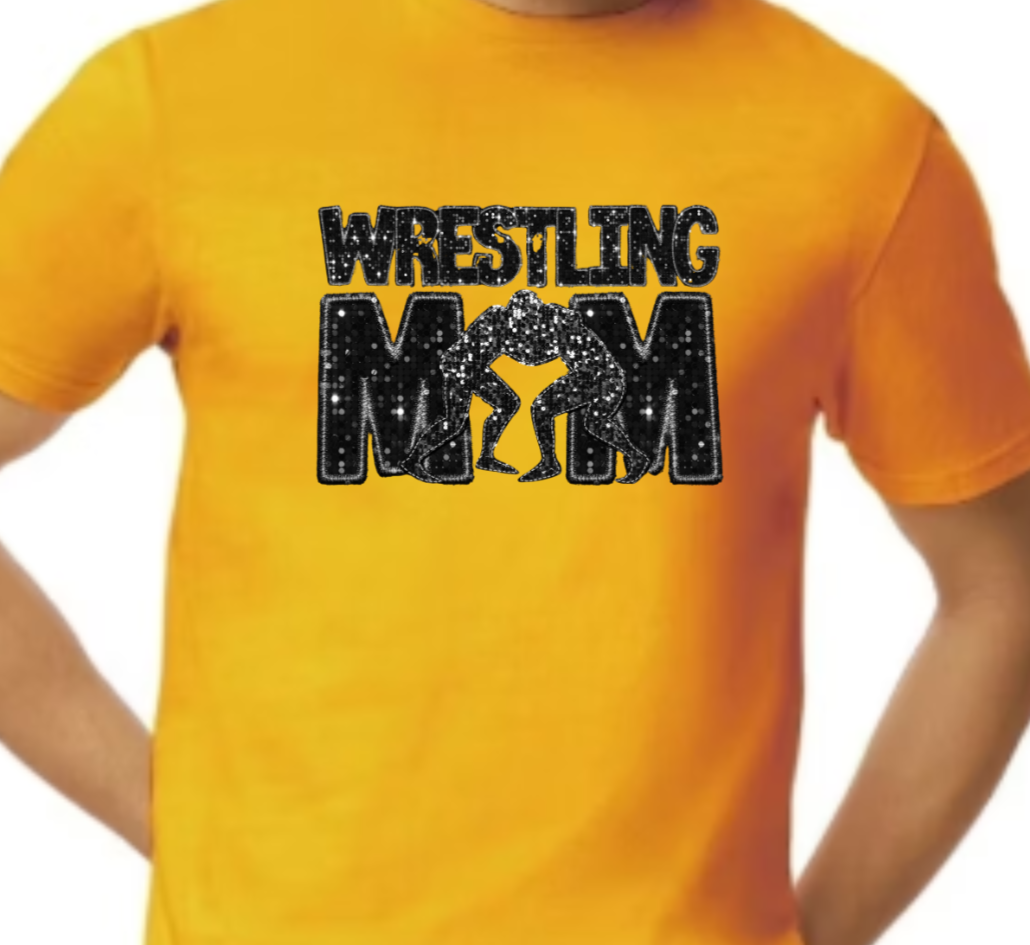 Wrestling Mom Faux Sequin