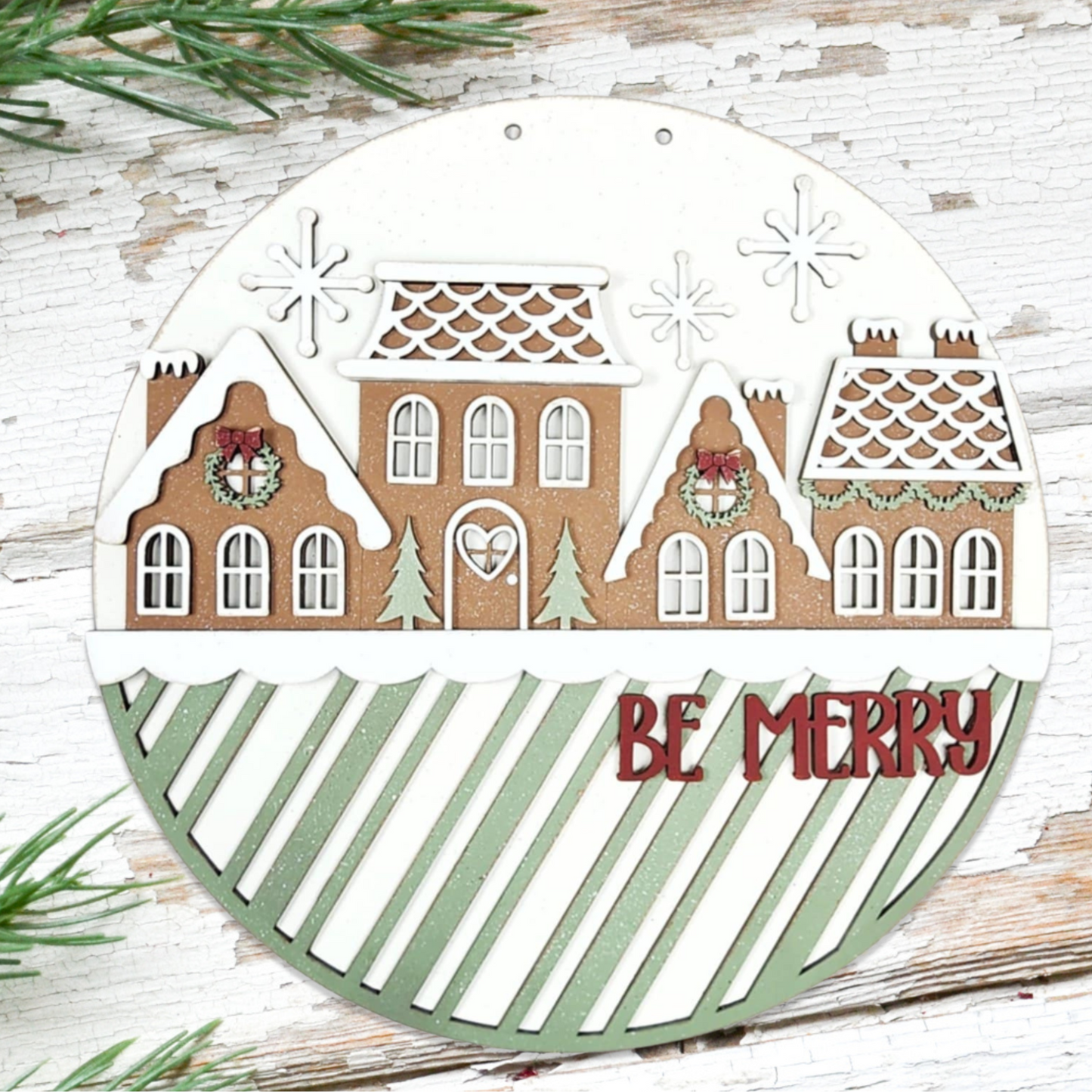 Victorian Gingerbread Christmas Round- DIY Blank