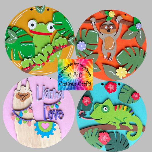 Llama, Frog, Lizard, Sloth- Paint Party Kit