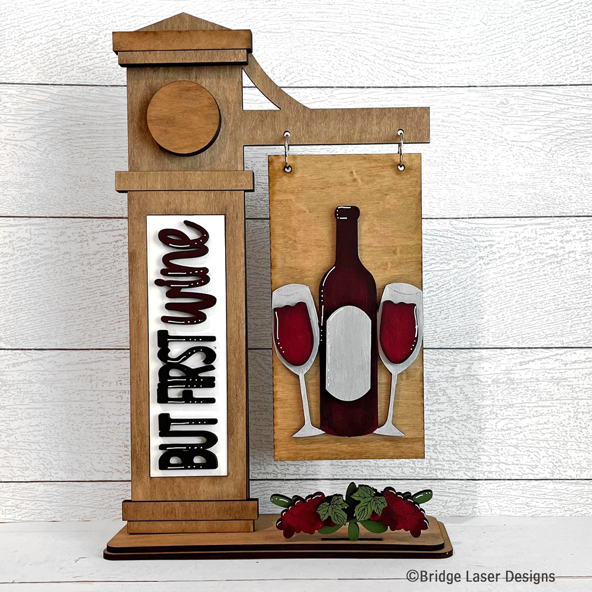 Interchangeable Post Sign & But First Wine Inserts