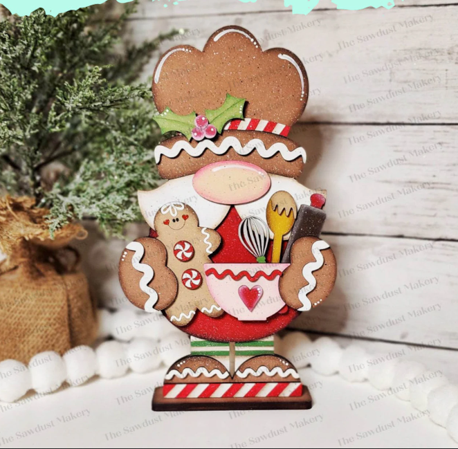 Gingerbread Baking Gnome- DIY Blank