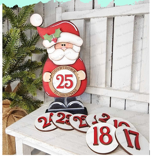 Christmas Count Down Santa- DIY Blank