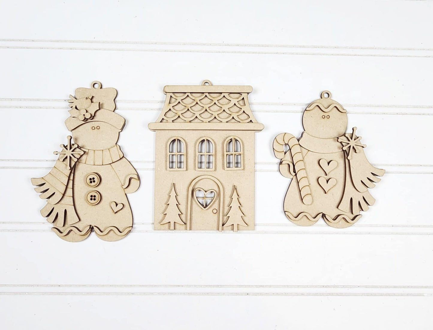 Victorian Gingerbread Christmas Ornament Set- Paint Party Kit