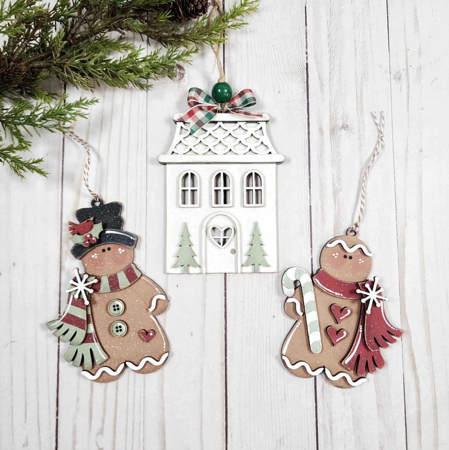 Victorian Gingerbread Christmas Ornament Set- Paint Party Kit