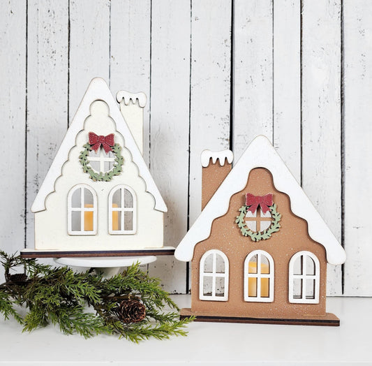Victorian Gingerbread Christmas Tea Light Mantle Sitter- Paint Party