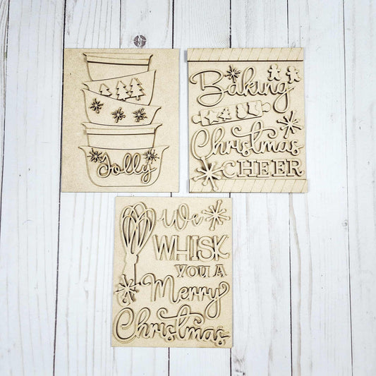 Christmas Baking Trio with Stands- DIY Blanks